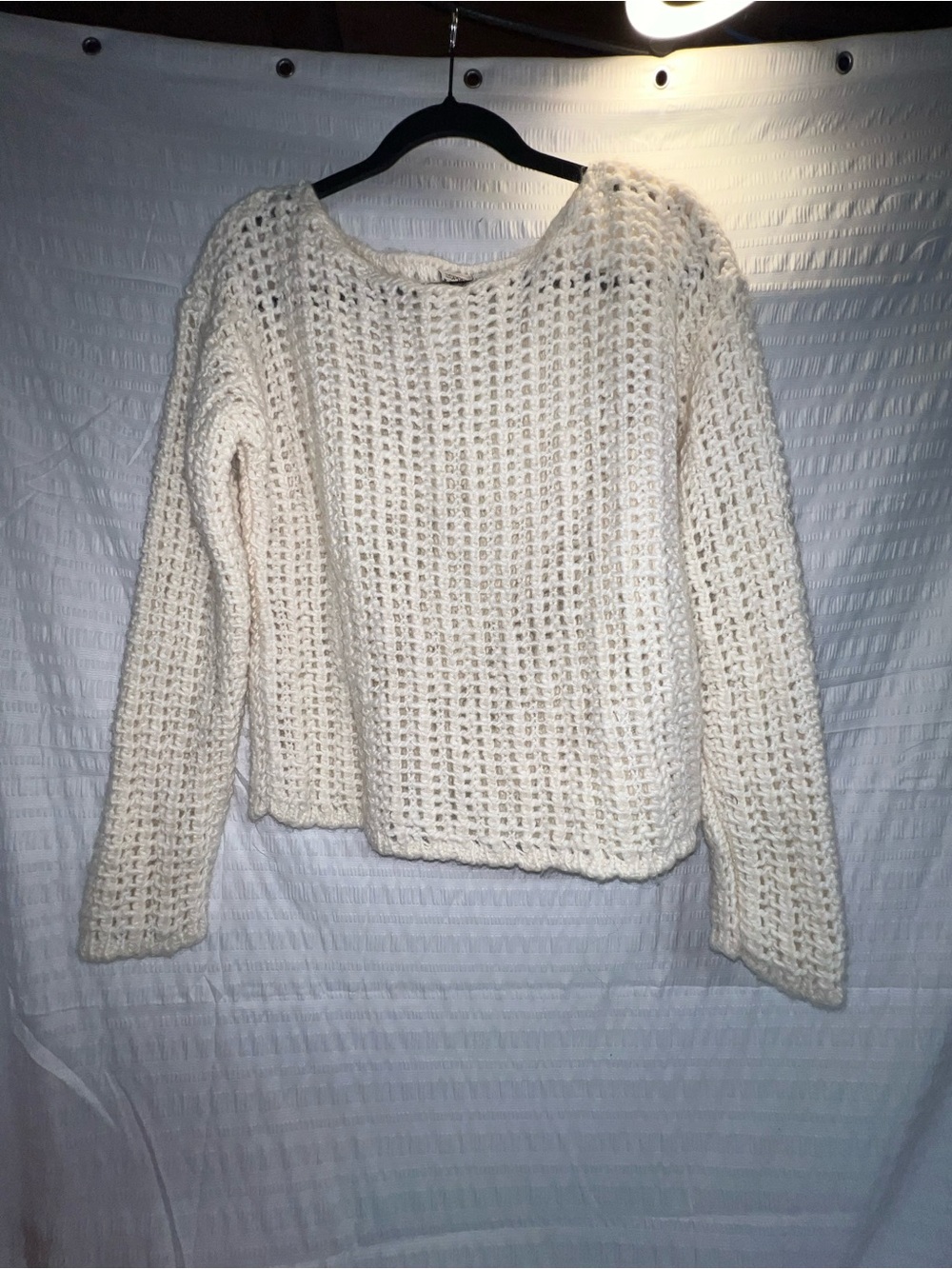 Esprit Open-Weave Cream Scoop Neck Sweater